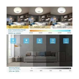 WZTO Lámpara de techo LED de música de 36 W con altavoz_4