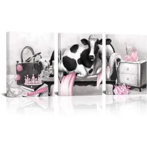 Kalormore Pink Glam Fashion Canvas Poster Elegante Vaca_1
