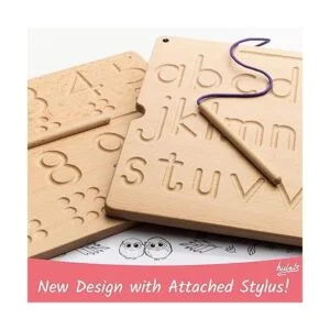 Hulats Montessori Tablas de madera de alfabeto y números_4