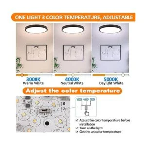SOTTAE Paquete de 2 lámparas de techo LED de montaje_3