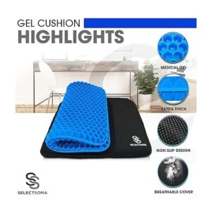 Cojín de gel morado para sentarse con funda_4