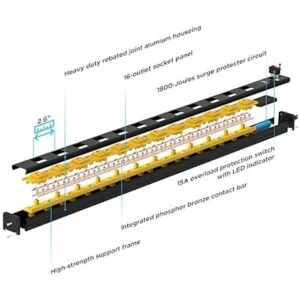 CRST Regleta de alimentación de metal con protección de 12_4