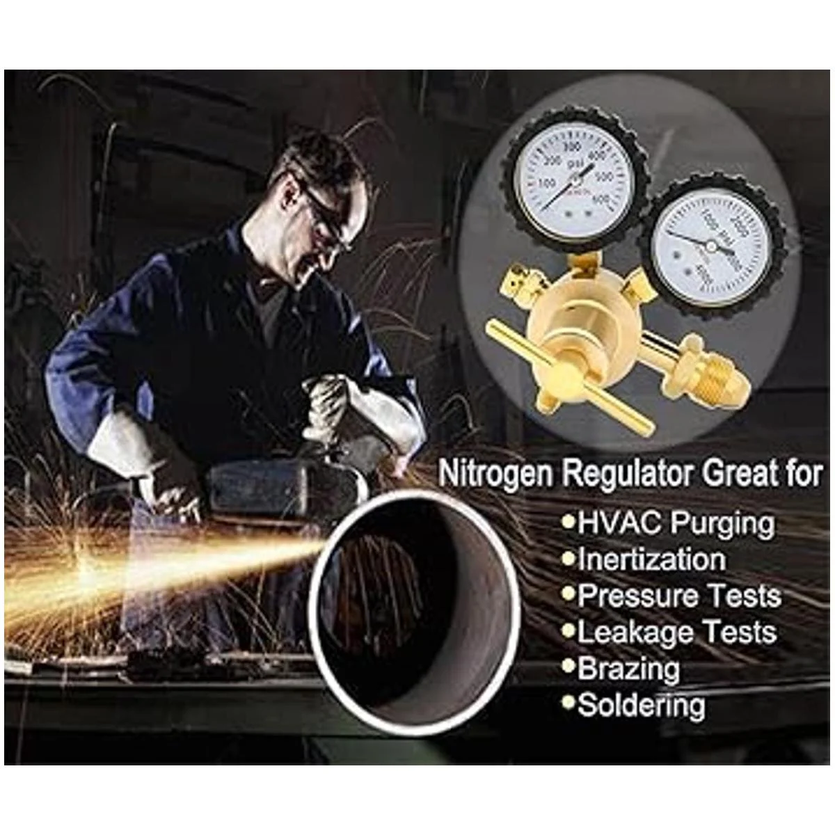 NAKAO Regulador de nitrógeno 0600PSI CGA580 entrada_3