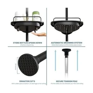 ALLZONE Organizador de ducha resistente al óxido para_5