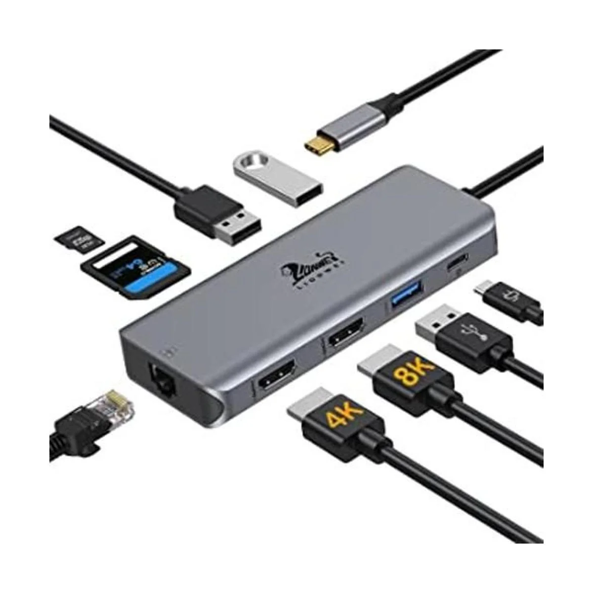 Hub USB C a estación de acoplamiento HDMI dual con puerto_1