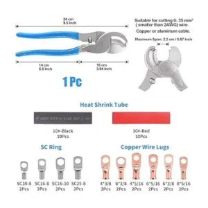 Glarks Juego de crimpadora de cable con abrazaderas y_3