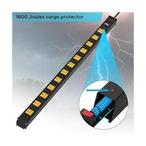 CRST Regleta de alimentación de metal con protección de 12_3