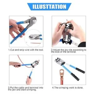 Glarks Juego de crimpadora de cable con abrazaderas y_5