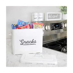 AuldHome Contenedor rústico para aperitivos de esmalte_6