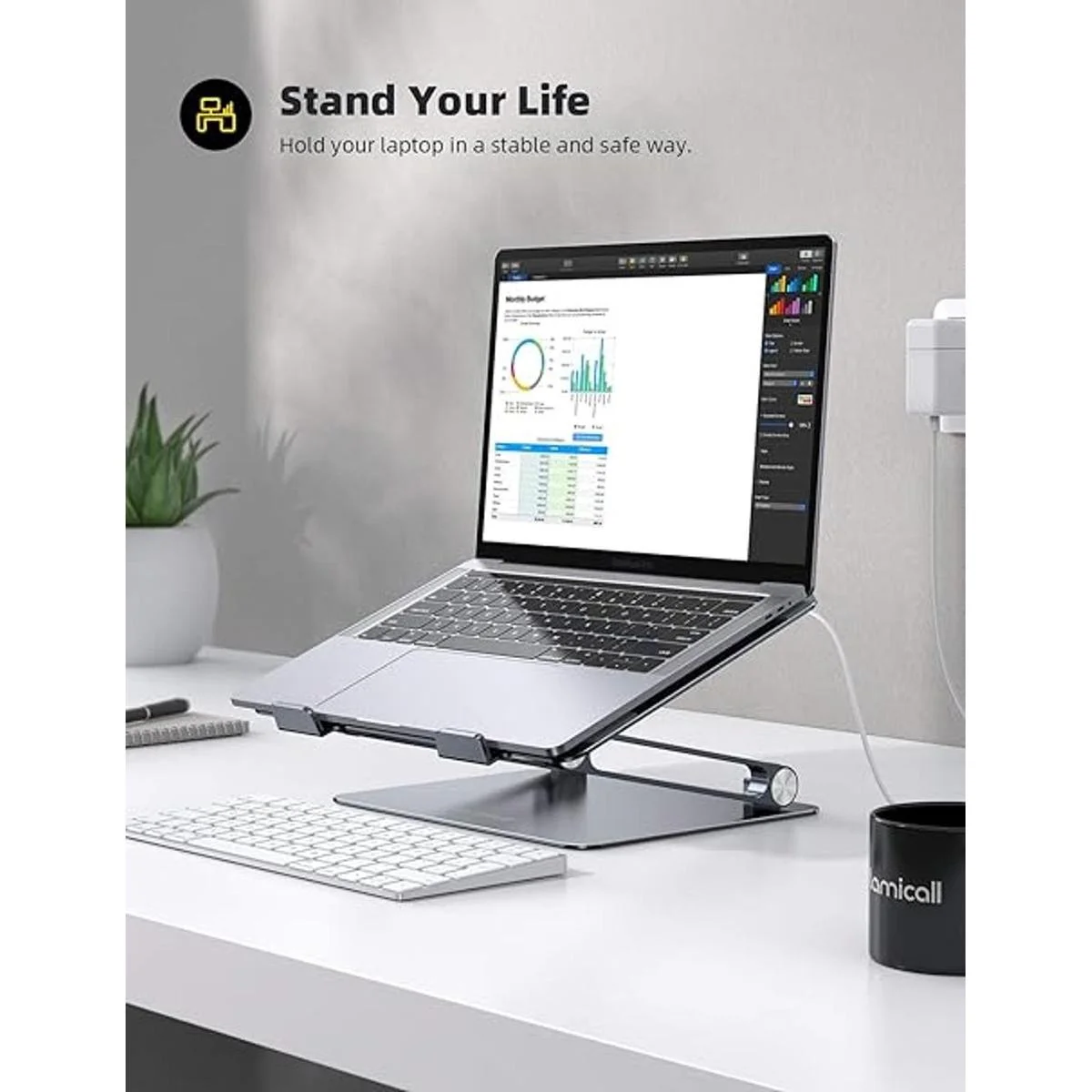Lamicall Soporte ajustable para laptop elevador portátil_3