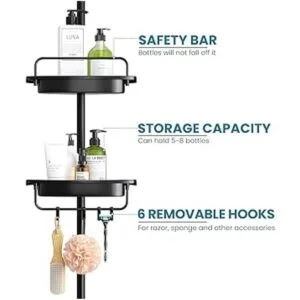 ALLZONE Organizador de ducha resistente al óxido para_4