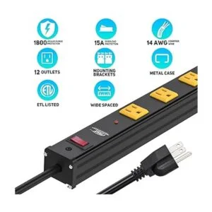 CRST Regleta de alimentación de metal con protección de 12_2