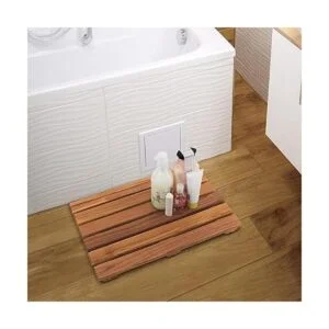 VaeFae Tapete de ducha de teca antideslizante tapete de_6