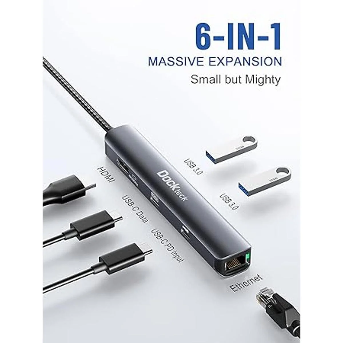 Hub USB C Ethernet HDMI 6 en 1 USBC a 4K 60Hz 100W PD_2