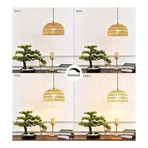 Lámpara colgante de ratán con enchufe lámpara colgante de_2