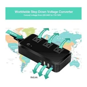 Convertidor de voltaje de 2300 W 220 V a 110 V Adaptador_4