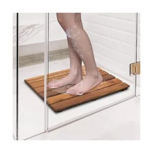 VaeFae Tapete de ducha de teca antideslizante tapete de_2
