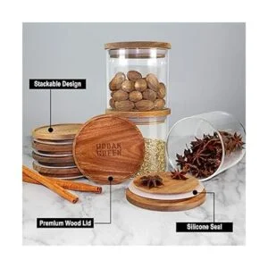 Tarros de vidrio con tapas herméticas color verde urbano_3