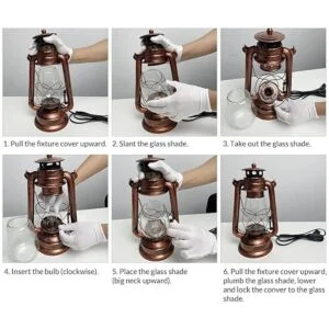 NOXARTE Lámpara de mesa de farol antigua lámparas de mesa_4