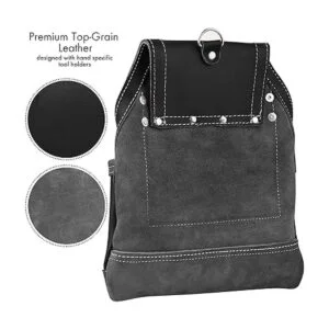 FUERI Bolsa de herramientas de cuero negro para_4