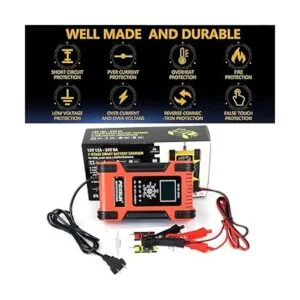 FOXSUR Cargador de batería de 12 V 24 V 12 A Smart Lead_6