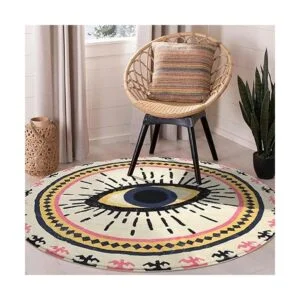 HAOCOO Tapete redondo de 4 pies con diseño contra el mal_6