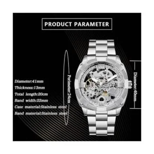 TIONG Reloj mecánico para hombre reloj de esqueleto_6