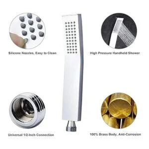 Cabezal de ducha de mano de latón kit de regadera de alta_2