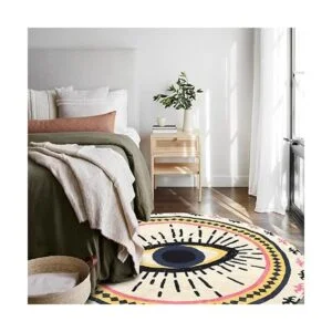 HAOCOO Tapete redondo de 4 pies con diseño contra el mal_7