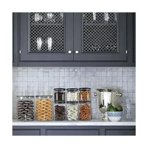 Urban Green Tarros de vidrio con tapas negras juegos de_5