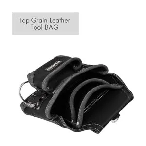 FUERI Bolsa de herramientas de cuero negro para_2
