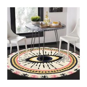 HAOCOO Tapete redondo de 4 pies con diseño contra el mal_2