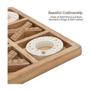 NIKKY HOME Tic Tac Toe Juego de mesa de madera para la_4