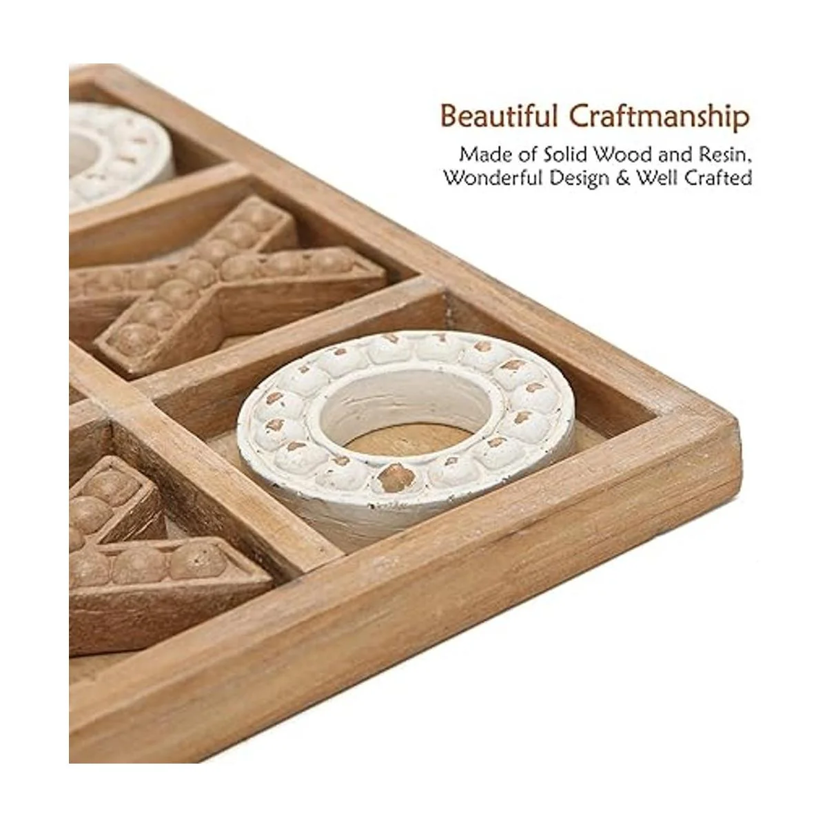 NIKKY HOME Tic Tac Toe Juego de mesa de madera para la_4