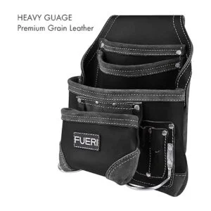 FUERI Bolsa de herramientas de cuero negro para_6