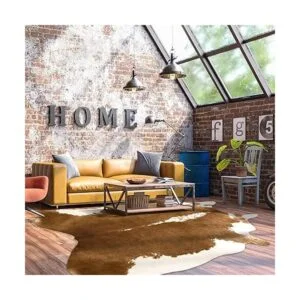 BENRON Alfombra de piel de vaca marrón de alta calidad 55_5