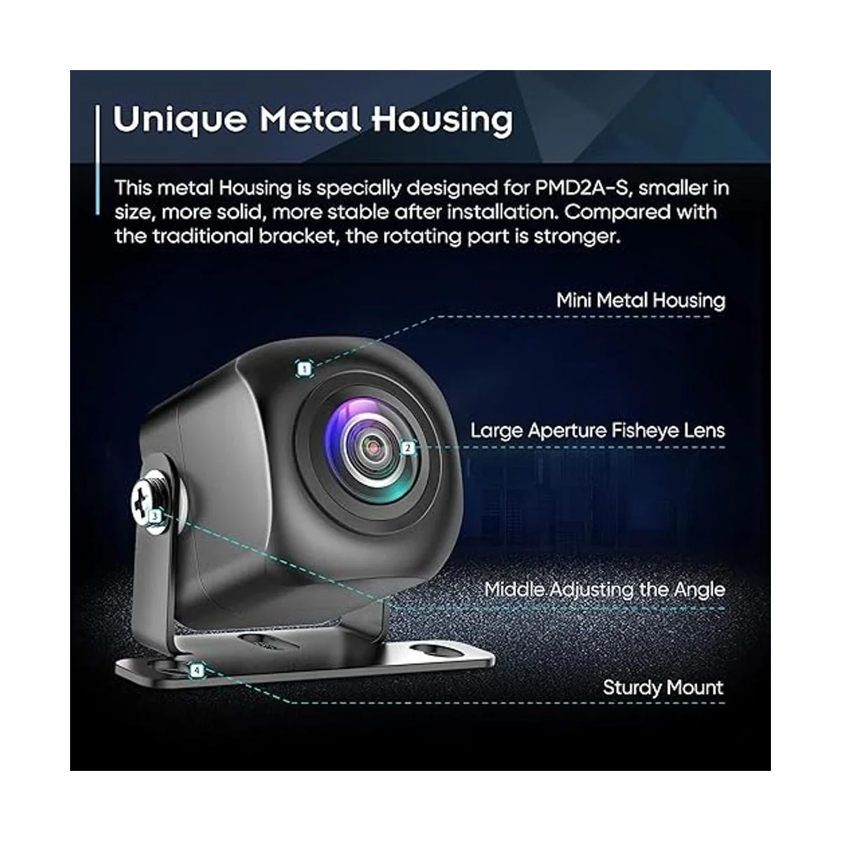 PixelMan Cámara de respaldo AHD 1080P Metal 170 grados_2