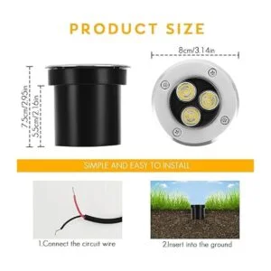 Paquete de 4 luces de 3 W 12 V bajo voltaje luces LED_2