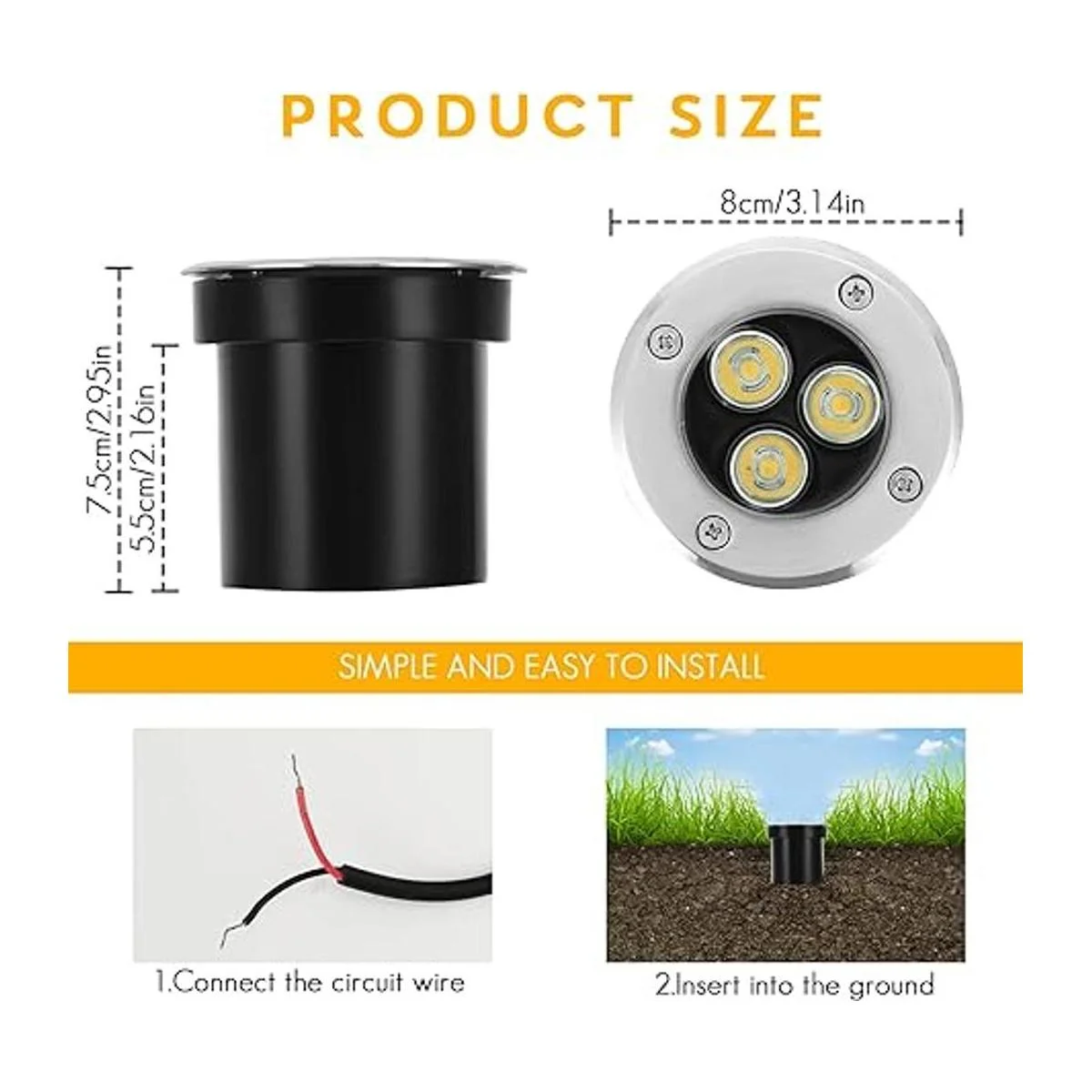 Paquete de 4 luces de 3 W 12 V bajo voltaje luces LED_2