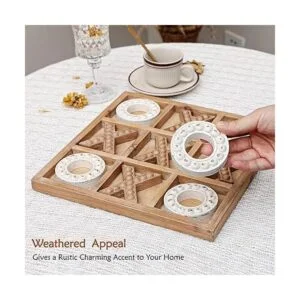 NIKKY HOME Tic Tac Toe Juego de mesa de madera para la_2