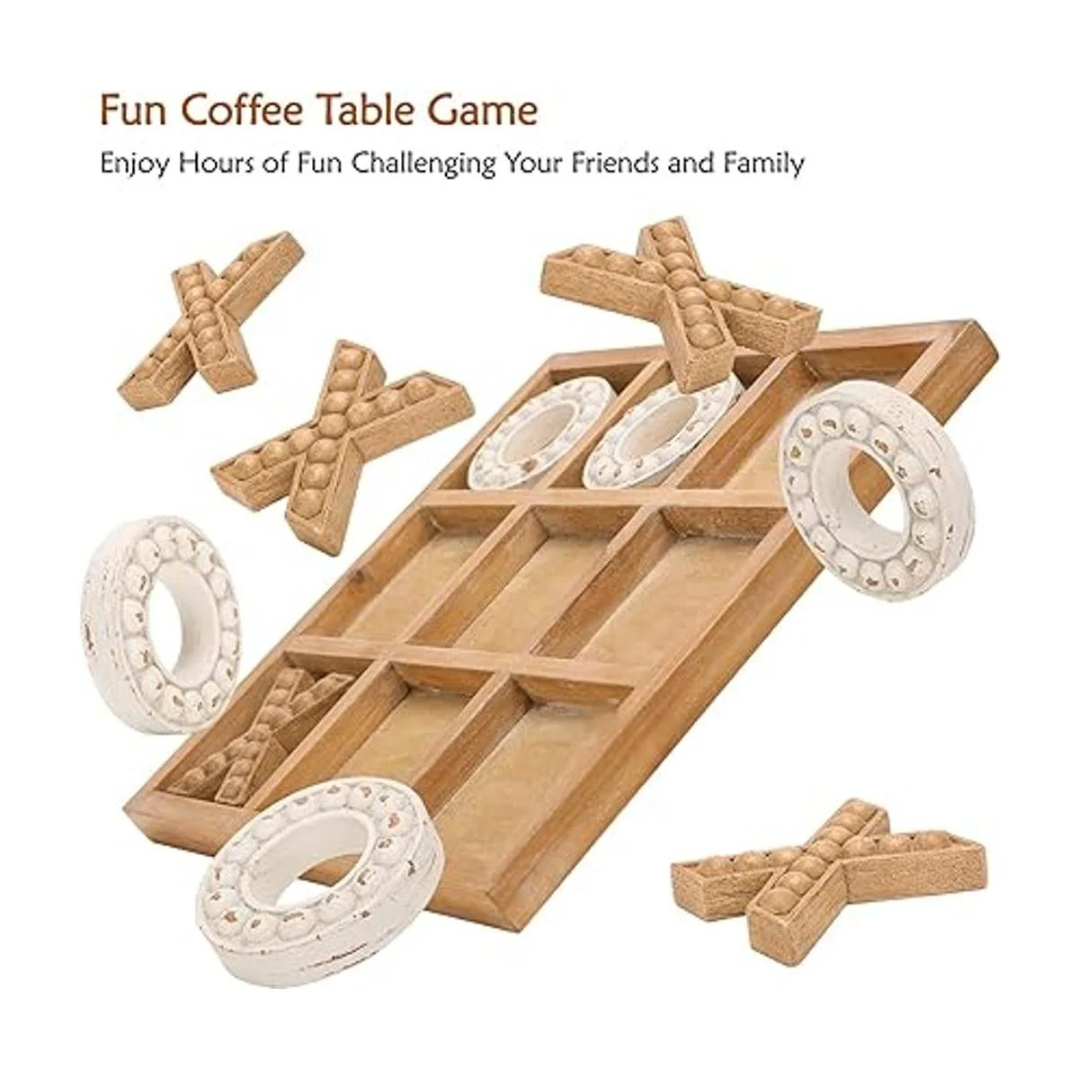 NIKKY HOME Tic Tac Toe Juego de mesa de madera para la_3