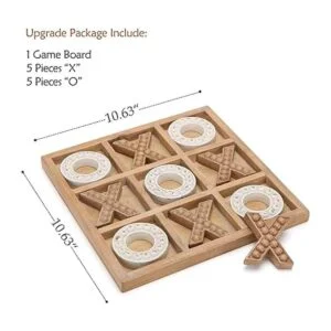 NIKKY HOME Tic Tac Toe Juego de mesa de madera para la_5