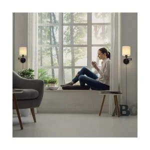 Juego de 2 lámparas de pared con brazo oscilante modernas_4