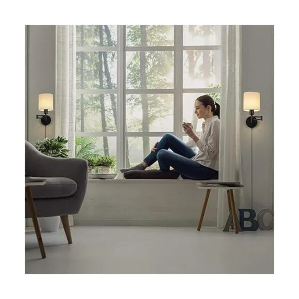Juego de 2 lámparas de pared con brazo oscilante modernas_4