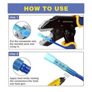 500 conectores de tope termocontraíbles azules AWG1614_2