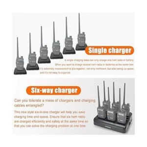 BAOFENG UV5R Cargador de seis vías multiunidad para_6