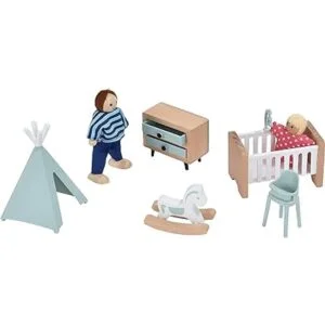 Juego de muebles de madera para casa de muñecas 37 piezas_5