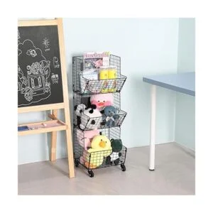 Cesta organizadora de juguetes con ruedas de 3 niveles_5