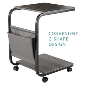 Seville Classics Mesa auxiliar en forma de C madera de_6