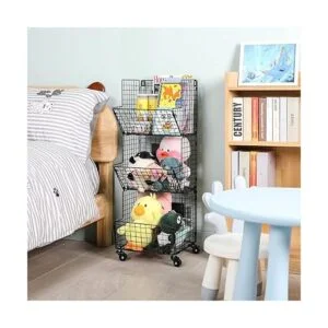 Cesta organizadora de juguetes con ruedas de 3 niveles_4